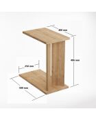 Bout de canapé Lun avec tablette décor bois clair