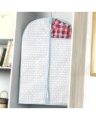 Set de 2 fundas para ropa blanca y azul - H.90 cm
