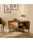 Palmo 1-türiger Eck-TV-Ständer mit Rattanfront, L.120 cm