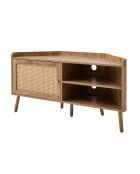 Palmo 1-türiger Eck-TV-Ständer mit Rattanfront, L.120 cm
