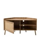 Palmo 1-türiger Eck-TV-Ständer mit Rattanfront, L.120 cm