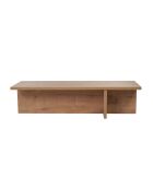 Tavolino Harbor con piano rettangolare e gamba asimmetrica con decoro in rovere zaffiro - L.120 cm