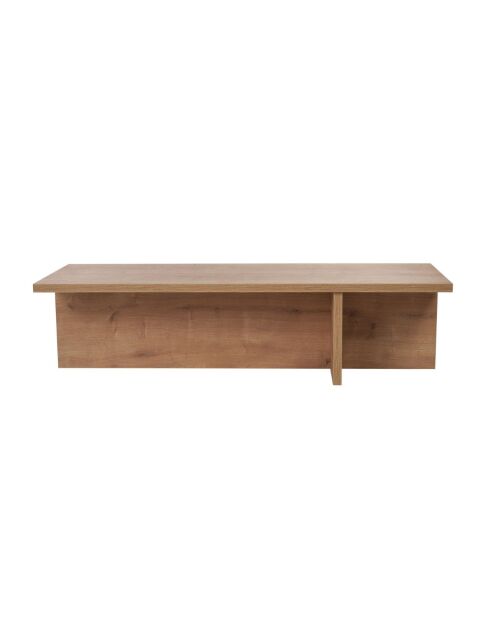 Table basse Harbor avec plateau rectangulaire et pied asymétrique décor chêne saphir - L.120 cm