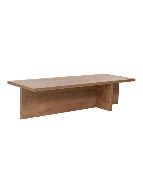 Table basse Harbor avec plateau rectangulaire et pied asymétrique décor chêne saphir - L.120 cm