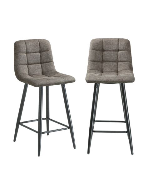 Tabourets Sia rembourrés en tissu chiné marron, lot de 2 - H.94 cm