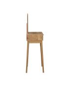 Tavolo da toeletta Alia con specchio e 2 cassetti con frontali in rattan - L.80 cm