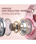 Cuffie Bluetooth H6 in oro rosa - 24x17x11 cm