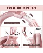Cuffie Bluetooth H6 in oro rosa - 24x17x11 cm