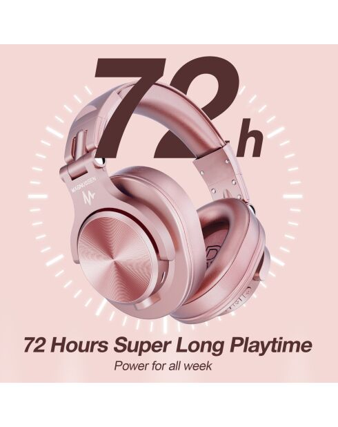 Casque Bluetooth H6 or rose - 24x17x11 cm