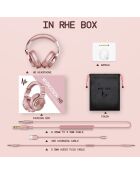 Cuffie Bluetooth H6 in oro rosa - 24x17x11 cm