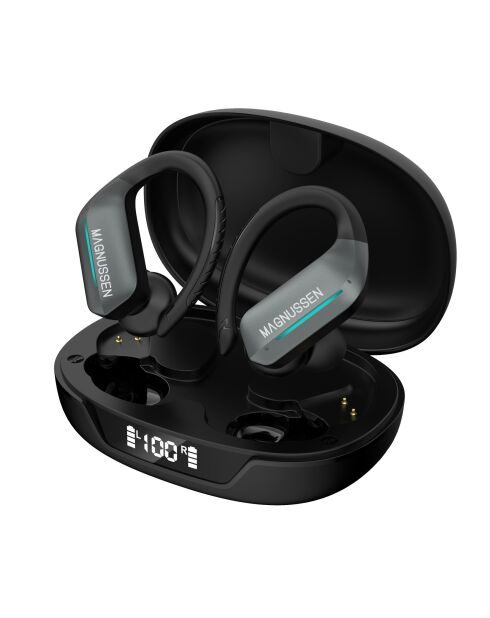 Écouteurs sans fil avec boîtier enceinte M21 noir mat - 18.5x11.5x4 cm