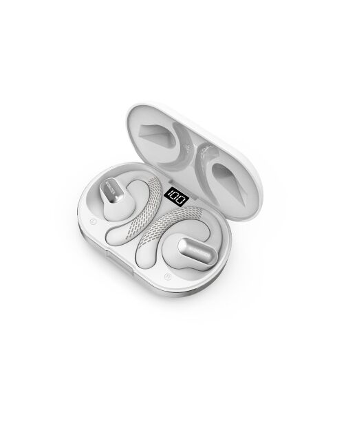 Écouteurs sans fil open-ear M23 blancs - 18.5x11.5x10 cm