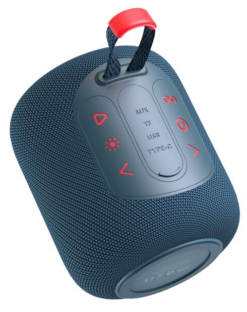Enceinte Bluetooth portable S7 bleue - 11x11x9.4 cm
