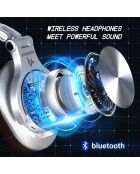 Casque Bluetooth H6 argenté et marron - 24x17x11 cm