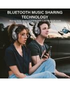 Casque Bluetooth H6 argenté et marron - 24x17x11 cm