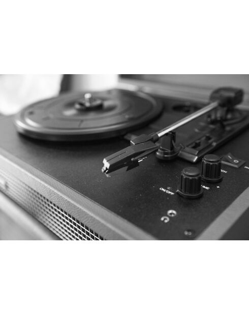 Platine vinyle Bluetooth T1 noir et auburn - 36x29x14 cm