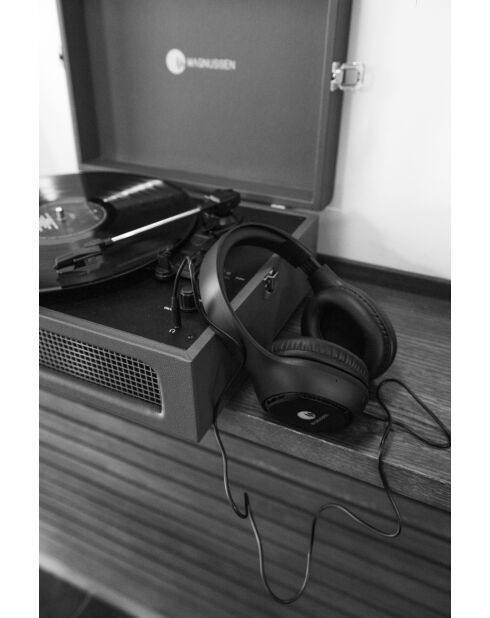 Platine vinyle Bluetooth T1 noir et auburn - 36x29x14 cm