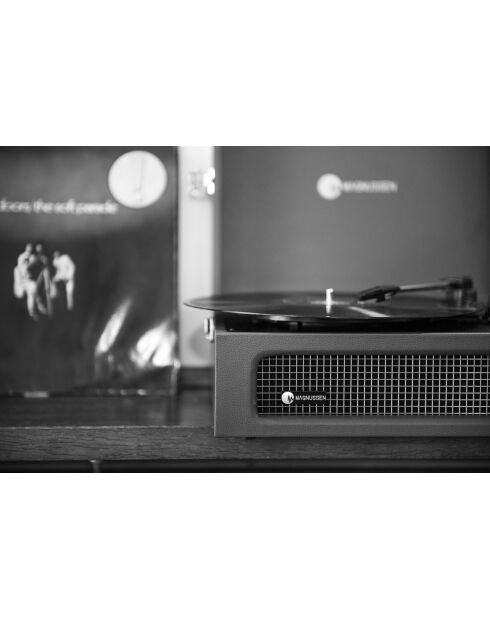 Platine vinyle Bluetooth T1 noir et auburn - 36x29x14 cm