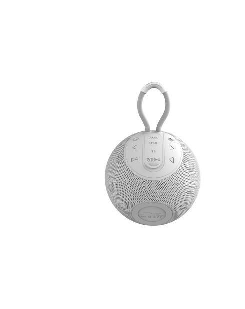Enceinte Bluetooth portable S5 blanche - 11x11x9.4 cm