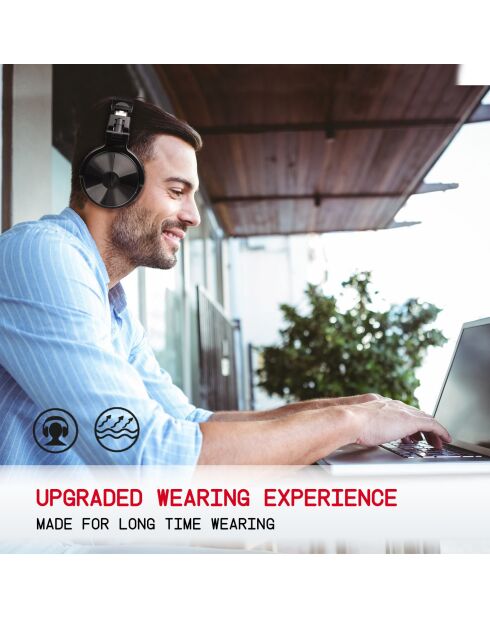 Casque Bluetooth H7 noir brillant - 24x17x11 cm