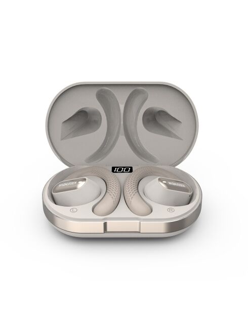 Écouteurs sans fil open-ear M23 beiges - 18.5x11.5x10 cm