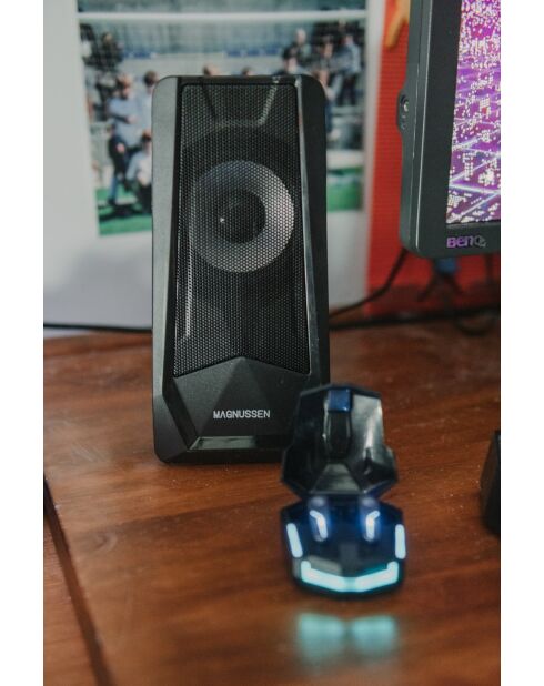 Enceintes gaming G9 noires - 9x9x18.5 cm