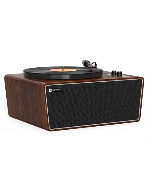 Platine vinyle Bluetooth T2 noir et auburn - 36x29x14 cm