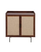 Jetson Sideboard mit 2 Türen, Nussbaumdekor mit Stofffronten, L.80 cm