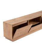Vanguard tv-meubel met 3 vouwdeuren en 1 open nis met bruin houten decor - L.160 cm