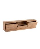 Vanguard tv-meubel met 3 vouwdeuren en 1 open nis met bruin houten decor - L.160 cm
