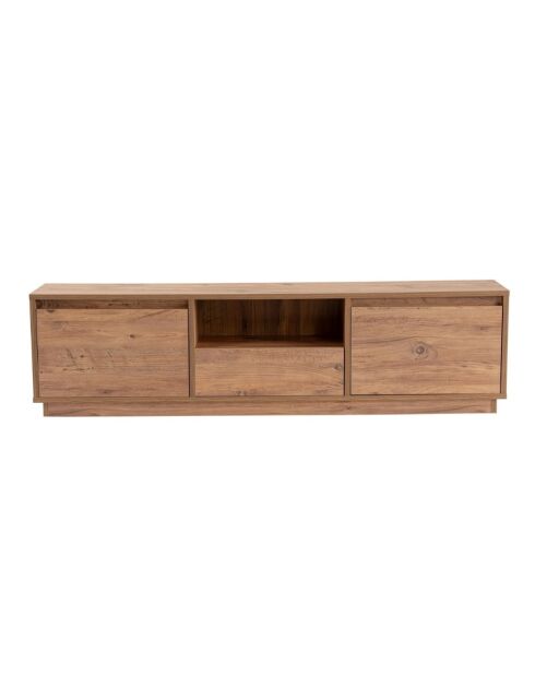 Vanguard tv-meubel met 3 vouwdeuren en 1 open nis met bruin houten decor - L.160 cm