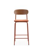 Lot de 2 tabourets Adriana en tissu avec pieds en métal coloris marron et terracotta - H.66 cm