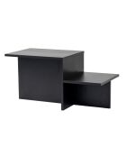 Harmony 2-stöckiger schwarzer Couchtisch - L.77 cm