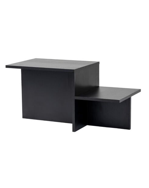 Table basse Harmony 2 niveaux noire - L.77 cm