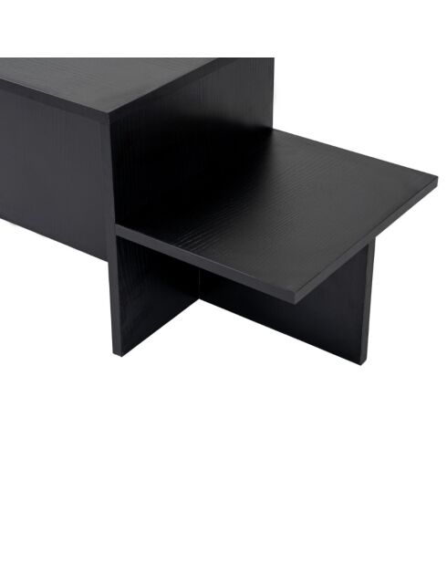 Table basse Harmony 2 niveaux noire - L.77 cm