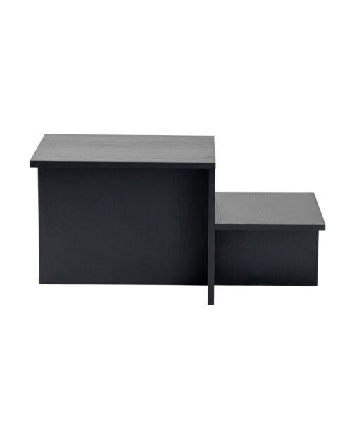 Table basse Harmony 2 niveaux noire - L.77 cm