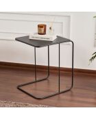 Tavolino da divano Owen con piano in metallo nero - H.46 cm