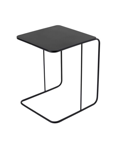 Bout de canapé Owen avec plateau en métal noir - H.46 cm