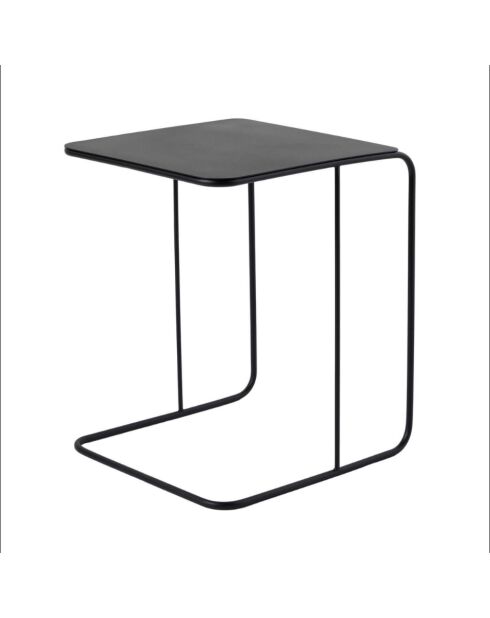Bout de canapé Owen avec plateau en métal noir - H.46 cm