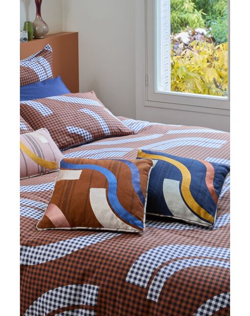 Housse de coussin Fragment brun caramel - 45x45 cm