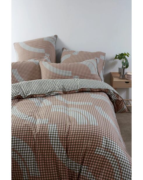 Housse de couette Vichybord rose - 140x200 cm