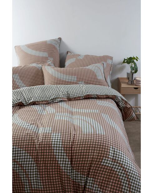 Housse de couette Vichybord rose - 140x200 cm