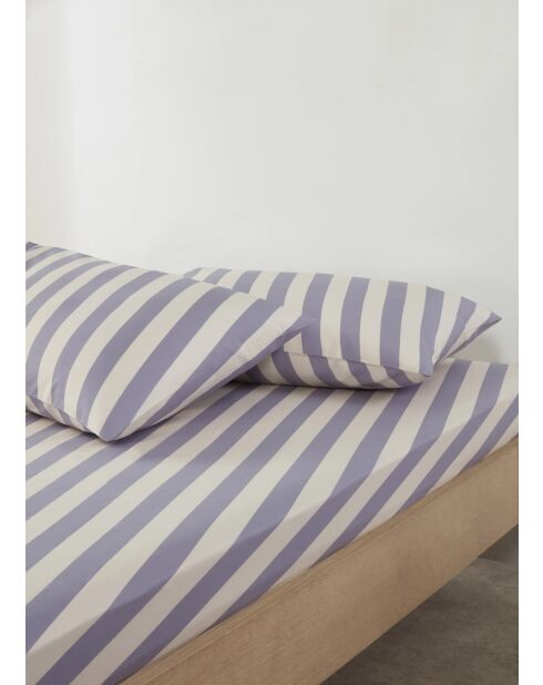 Drap-housse Diagonal Stripe violette