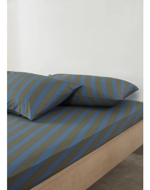 Drap-housse Diagonal Stripe kaki