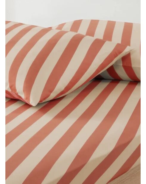 Drap-housse Diagonal Stripe rose