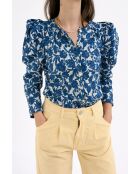 Blauwe katoenen blouse van Farol Blee