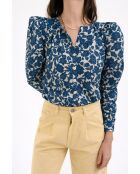 Blauwe katoenen blouse van Farol Blee