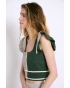 Top Dama Lino in lino verde