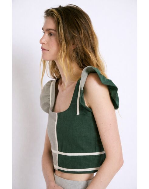 Top en lin Dama Lino vert