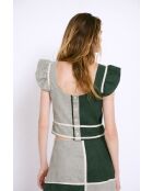 Top Dama Lino in lino verde